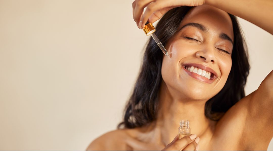 Autumn skincare with vitamin C and niacinamide serums