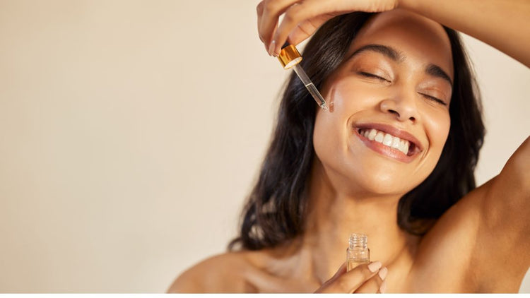 Autumn skincare with vitamin C and niacinamide serums