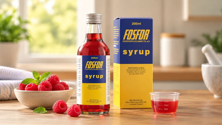 Fosfor Tonic Syrup containing phosphorylcolamine 5% w/v