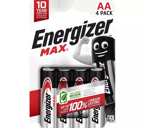 Energizer AA Alkaline Batteries - Pack Of 4