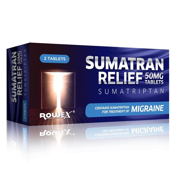 Sumatran Relief 50mg tablets packaging on a white background