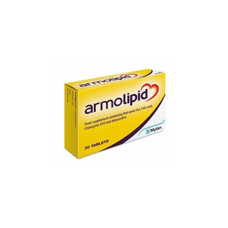 Box of Armolipid tablets on a white background