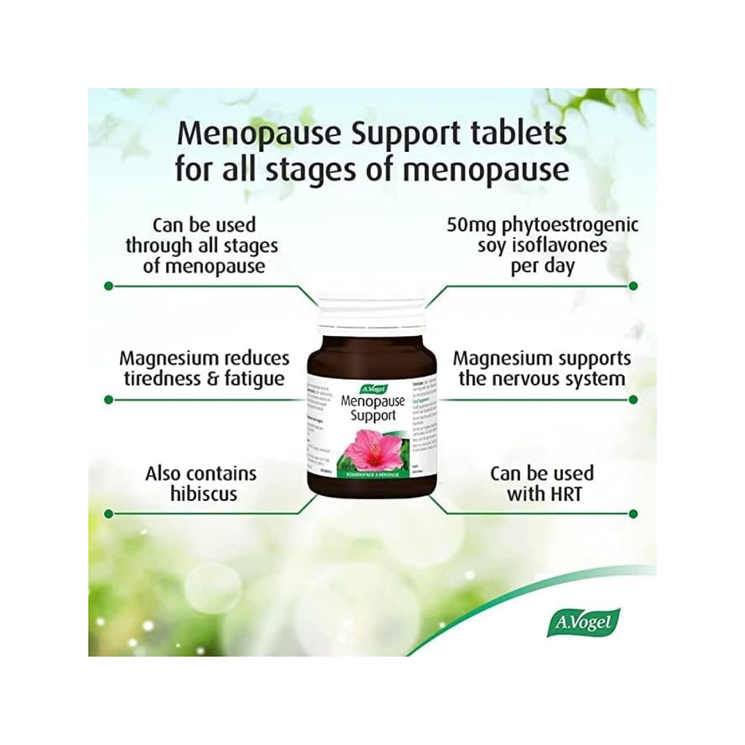 A vogel menopause support packaging key information graphic