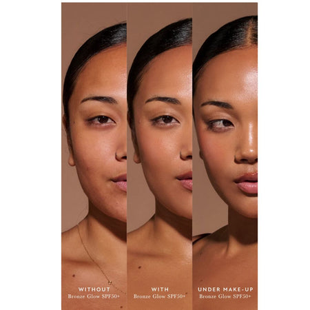 Airyday Bronze Glow SPF50+ Dreamscreen 'WITHOUT/WITH/UNDER MAKEUP' images