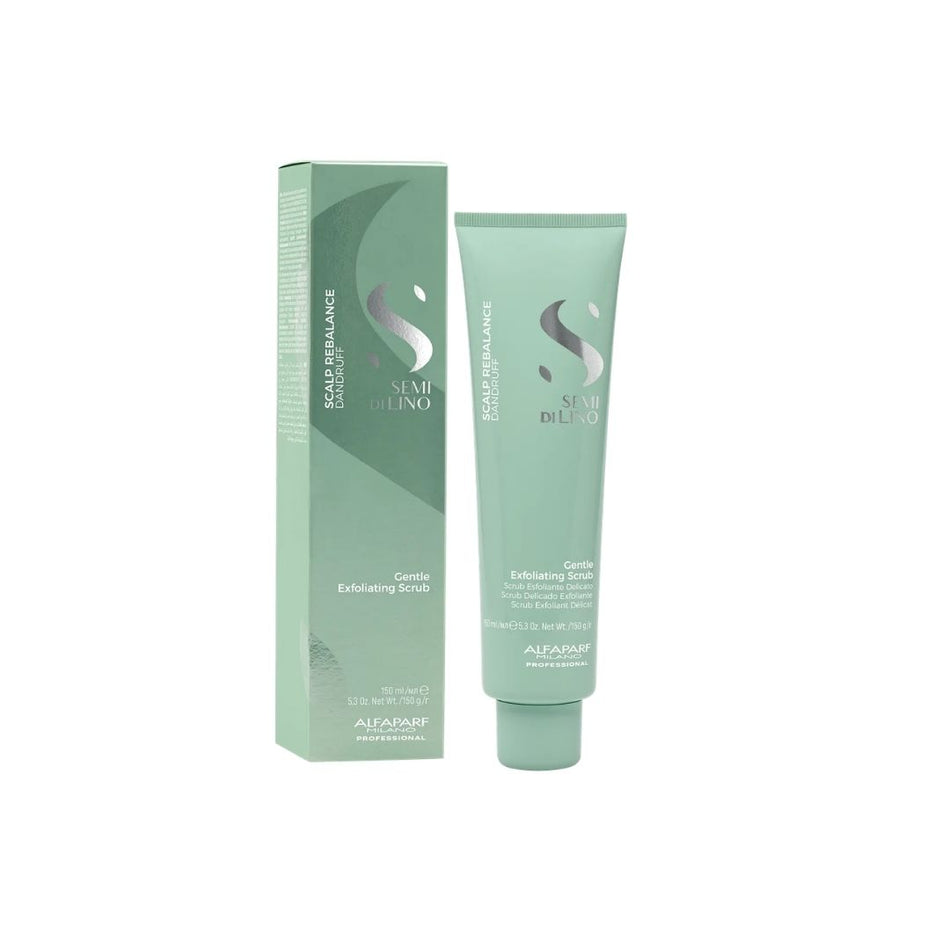 Alfaparf Semi di Lino Scalp Rebalance Gentle Exfoliating Scrub packaging and container on a white background