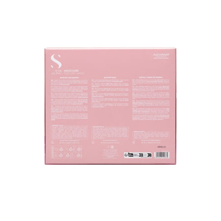 Alfaparf Milano Semi di Lino Moisture Gift Set (rear angle) on a white background