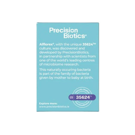 Precision Biotics product packaging with text on a white background