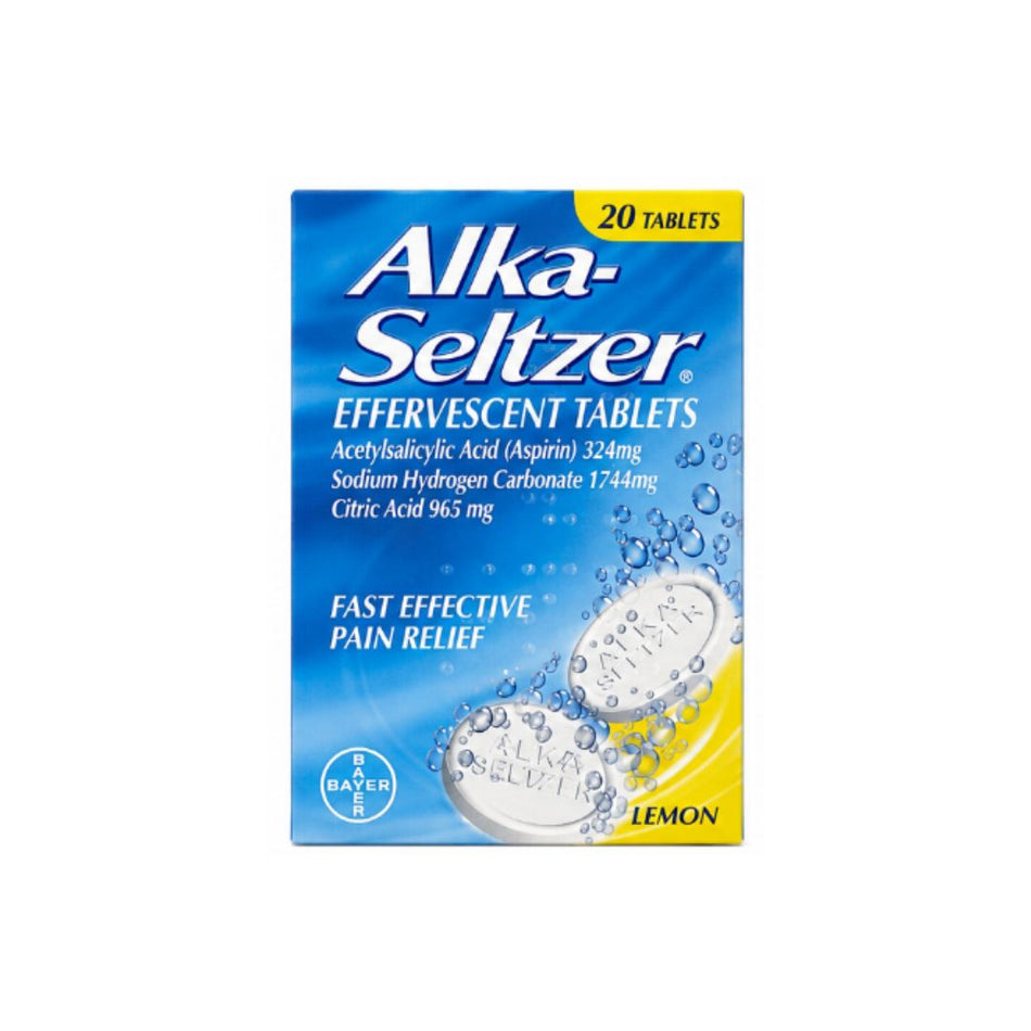 Alka-Seltzer Effervescent Lemon – 20 Tablets