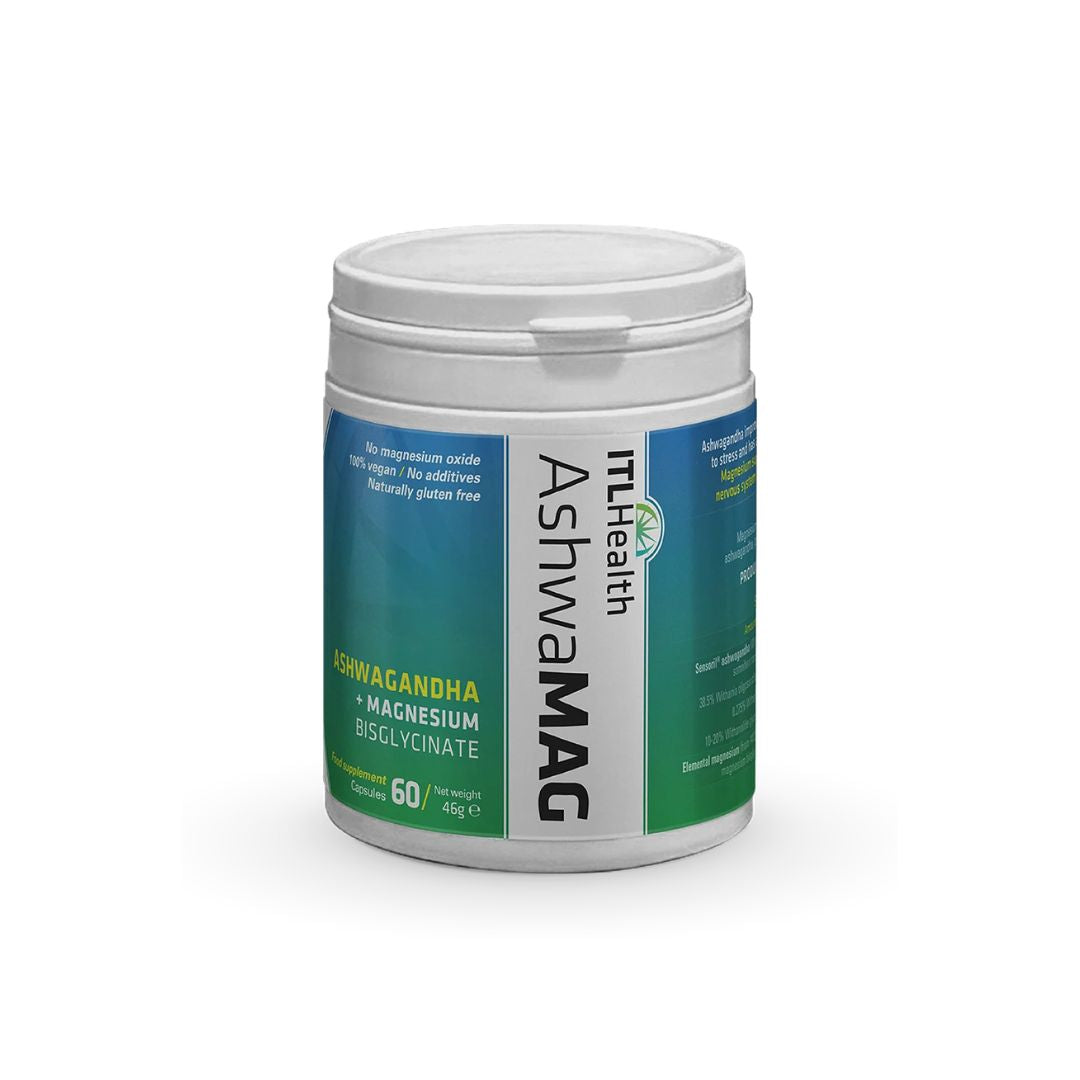 AshwaMAG Capsules container on a white background