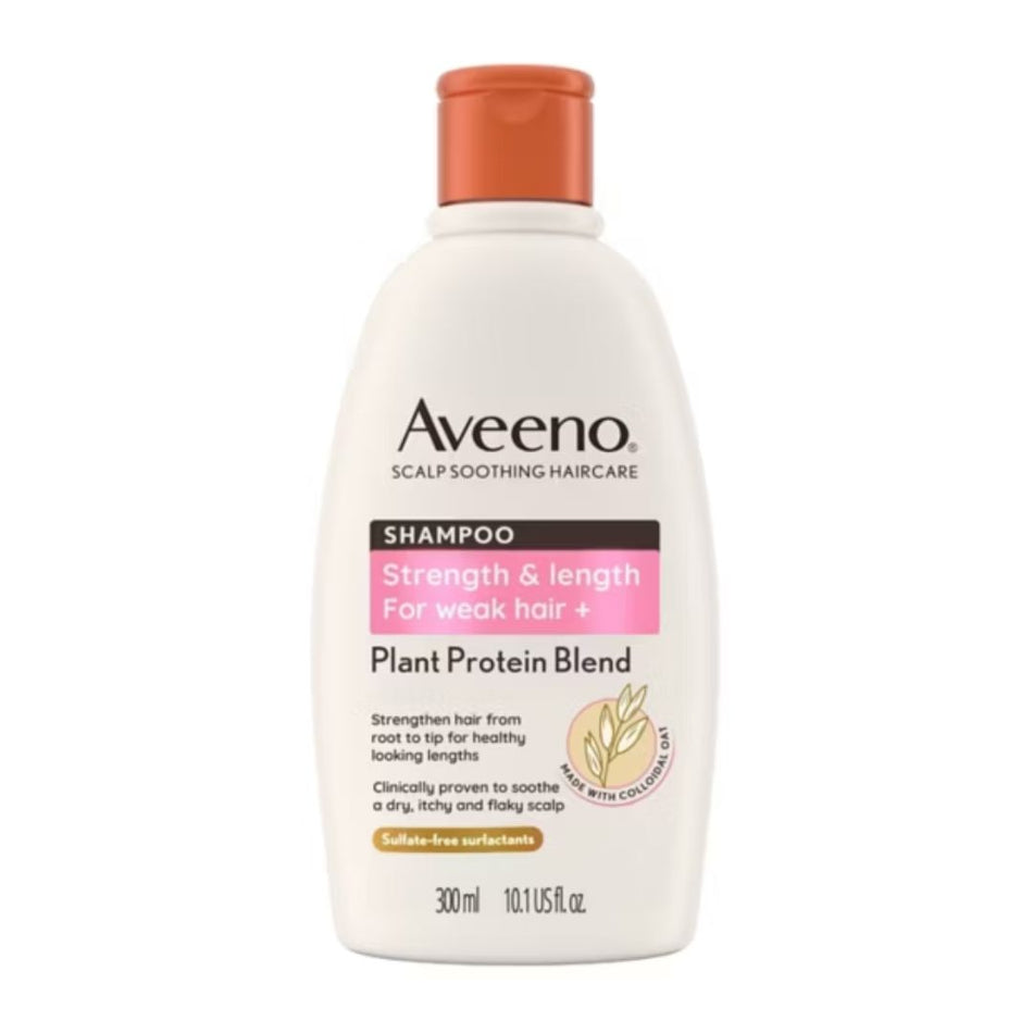 Aveeno Haircare Strength and Length+ Plant Protein Blend Shampoo 300ml