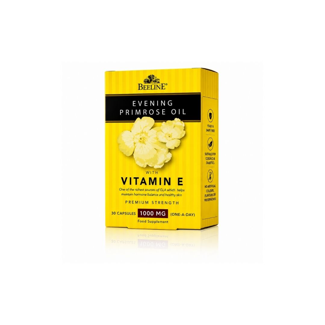 Beeline Evening Primrose Oil packaging on a white background