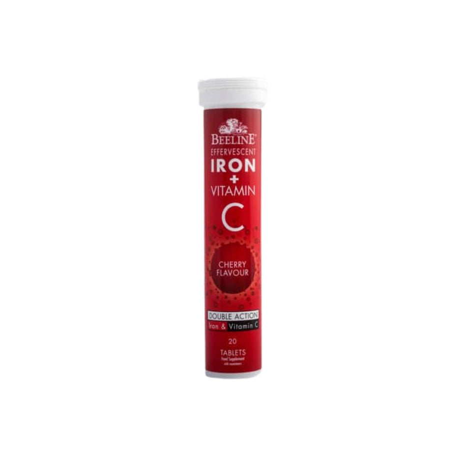 Beeline Iron + Vitamin C Cherry Effervescent Tablets container
