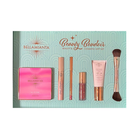 Bellamianta Beauty Boudoir Full Face Collection Gift Set contents on a white background
