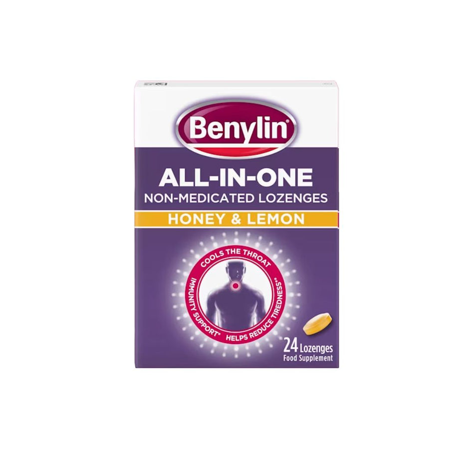 Benylin All-in-One Honey & Lemon Throat Lozenges 24 Pack