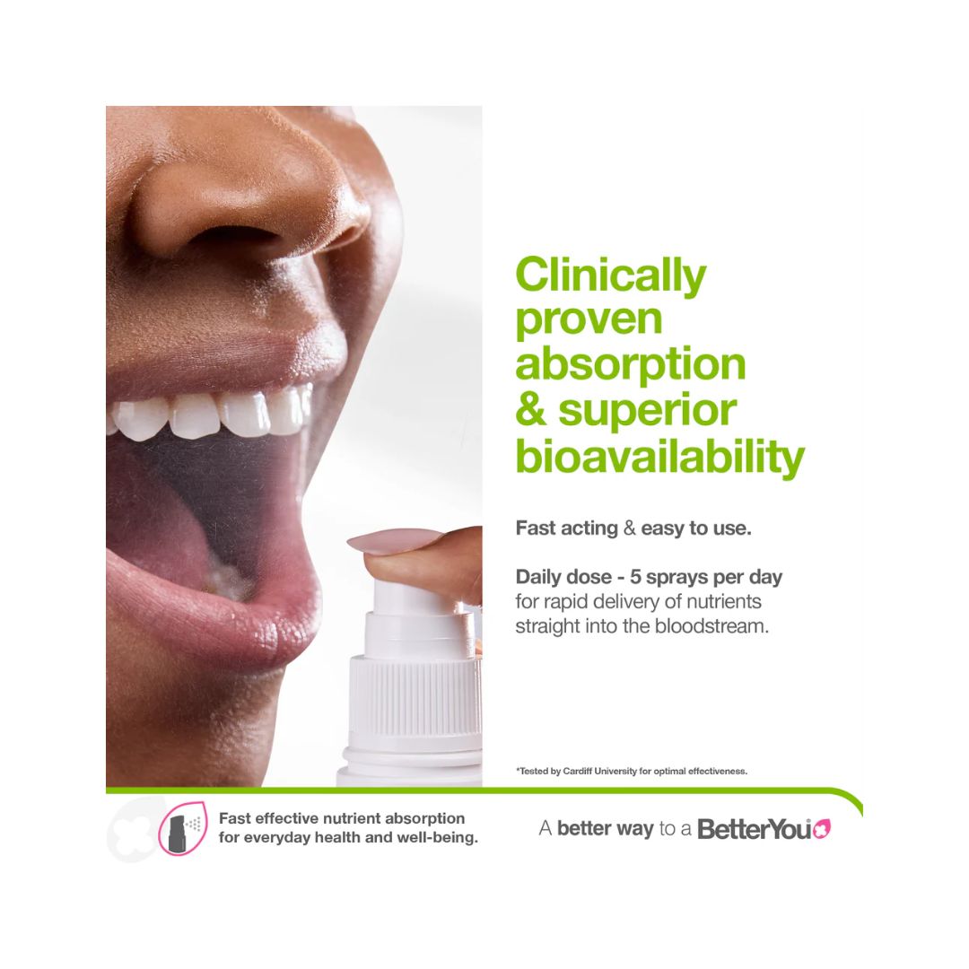 Better You Zinc Daily Oral Spray absorption and dosage information