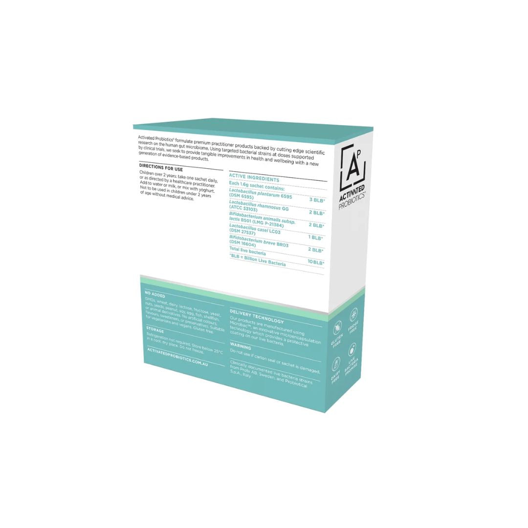 Activated Probiotics Biome Daily Kids 30 Sachets on a white background