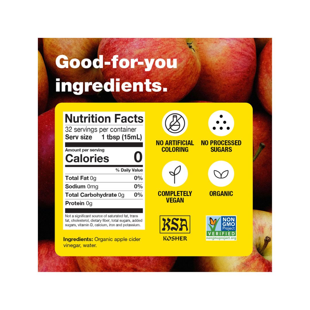 Bragg Apple Cider Vinegar nutrients information graphic
