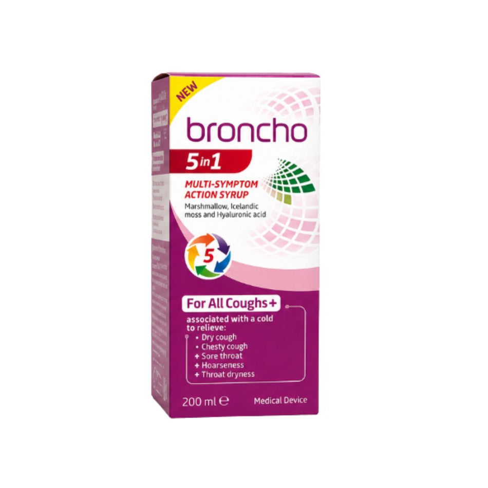 Broncho 5-in-1 Multi-Symptom Action Cough Syrup 200ml