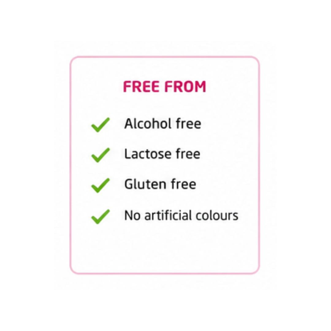 Broncho Junior Cough Syrup 'FREE FROM' graphic