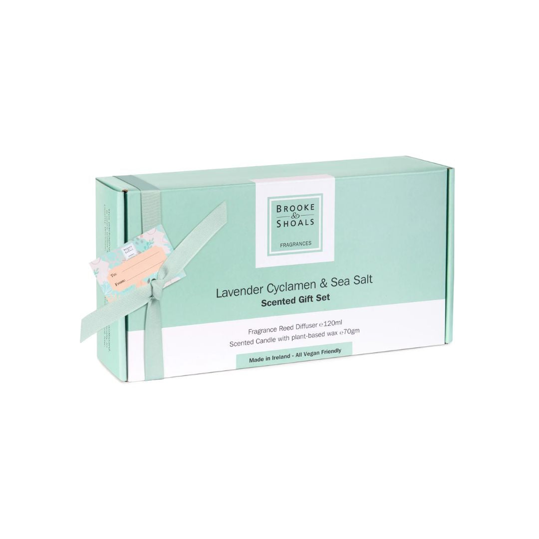 Brooke & Shoals Lavender Cyclamen & Sea Salt Gift Set on a white background