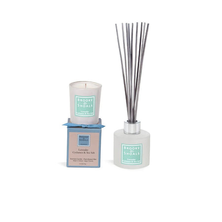 Brooke & Shoals Lavender Cyclamen & Sea Salt Gift Set contents on a white background