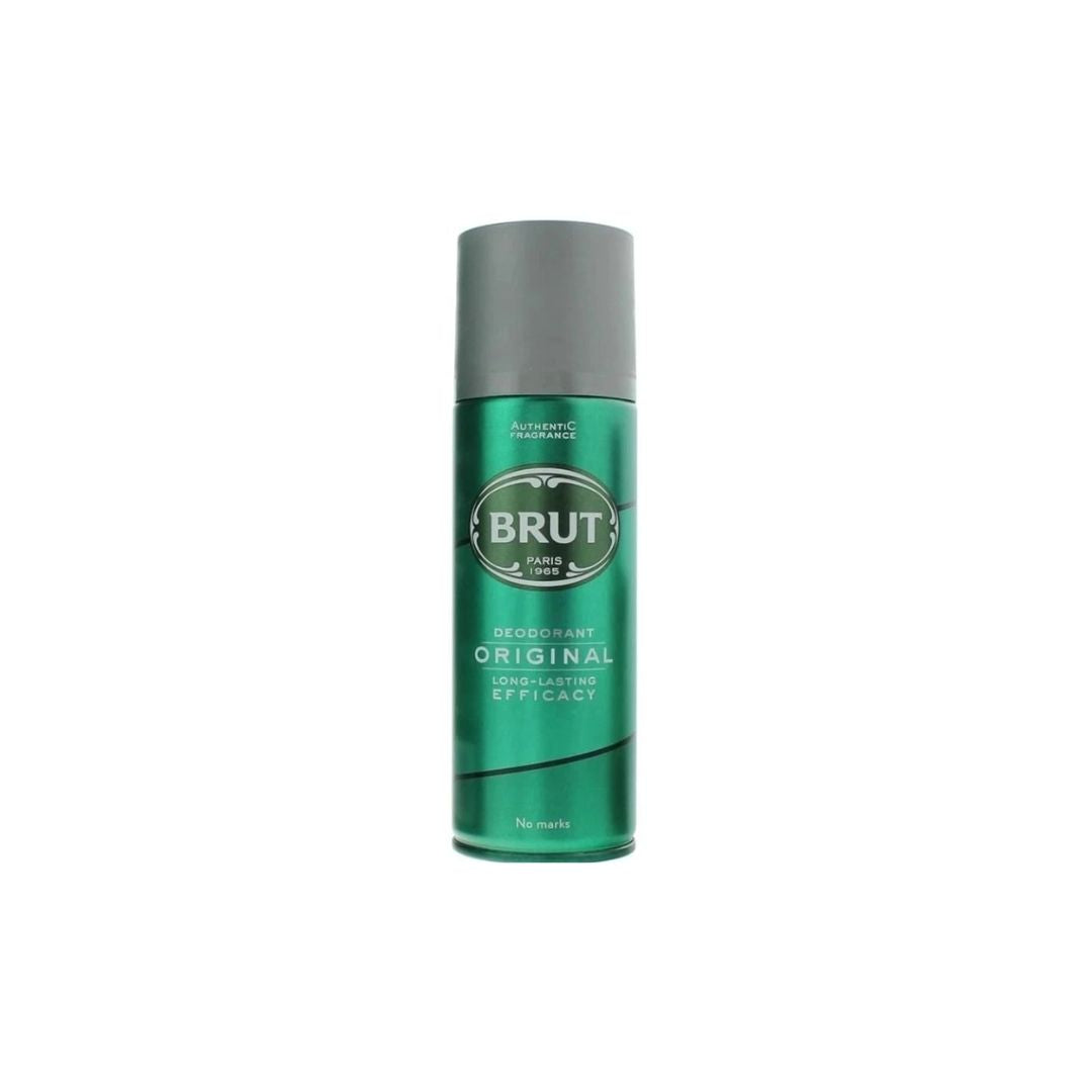 Brut Deodorant on a white background