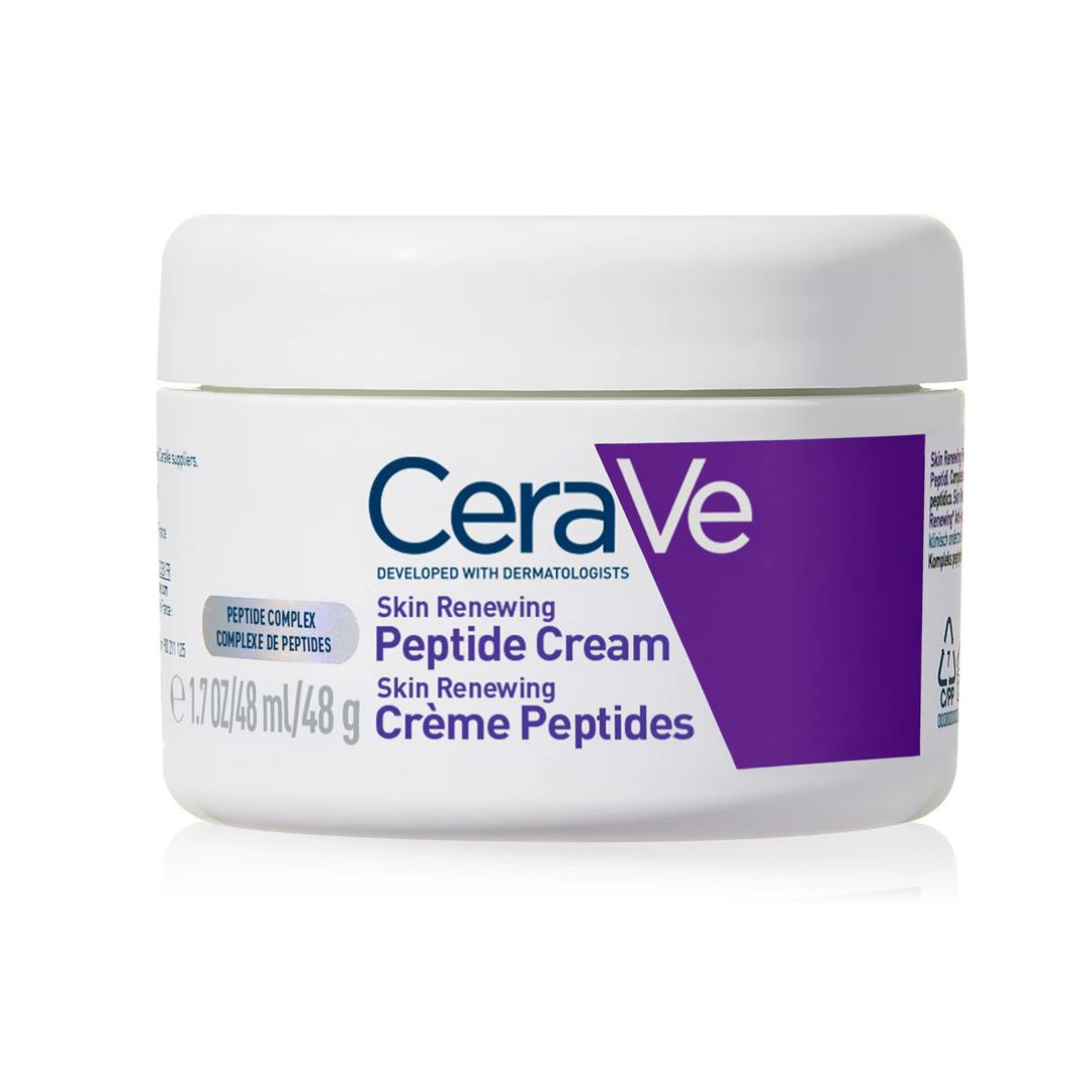 CeraVe Skin Renewing Peptide Cream jar on a white background