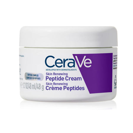 CeraVe Skin Renewing Peptide Cream jar on a white background