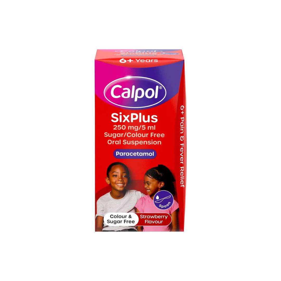 Calpol SixPlus 250mg/5ml Oral Suspension  packaging