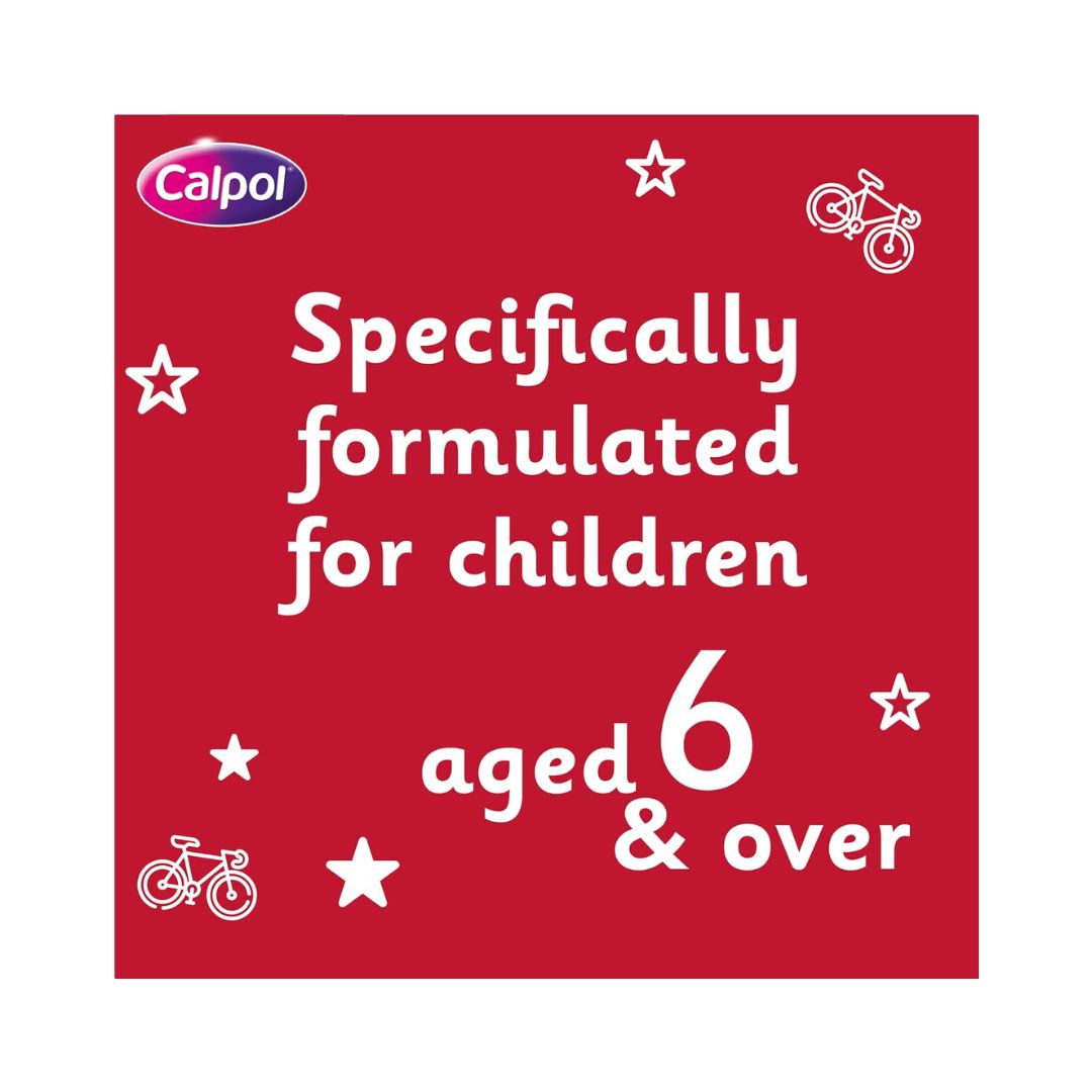 Calpol SixPlus 250mg/5ml Oral Suspension 'formulation information' graphic