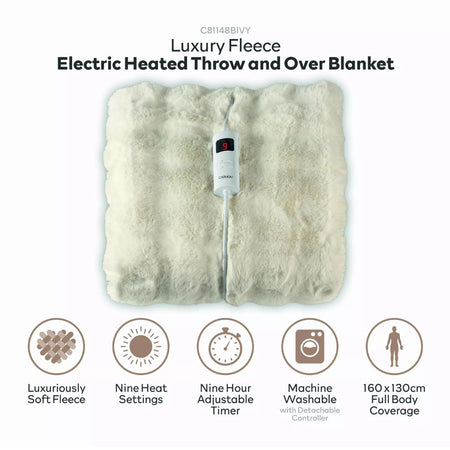 Carmen Bubble Fleece Electric Heated Throw product benefits image