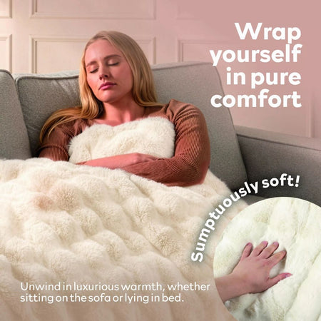 Carmen Bubble Fleece Electric Heated Throw 'wrap yourself in pure comfort'  image