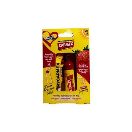 Carmex Limited Edition Keyring Gift Set packaging on a white background