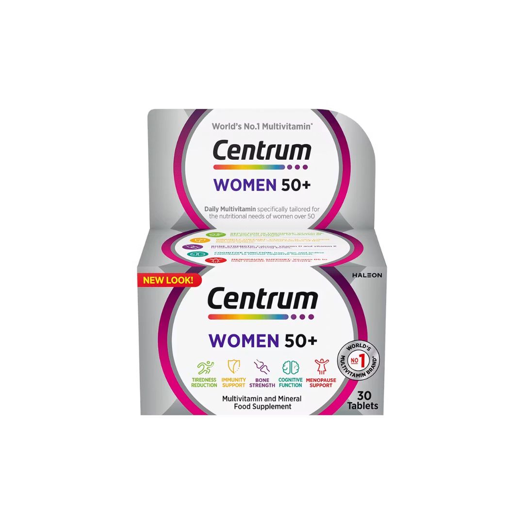 Centrum Multivitamin Women 50+ packaging on a white background