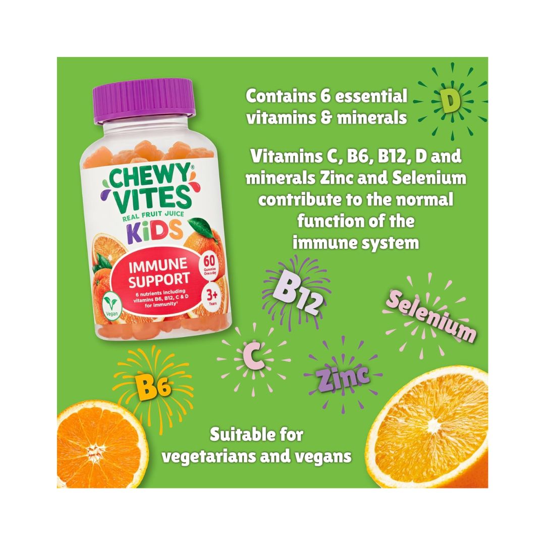 Chewy Vites Kids Immune Support Gummies nutritional imnformation graphic