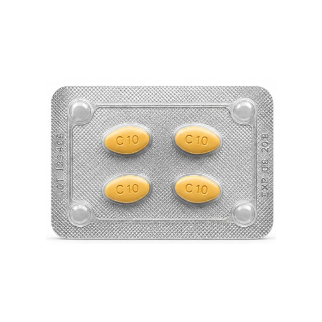 Cialis 4 tablet foil on a white background