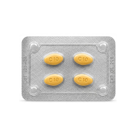 Cialis 4 tablet foil on a white background