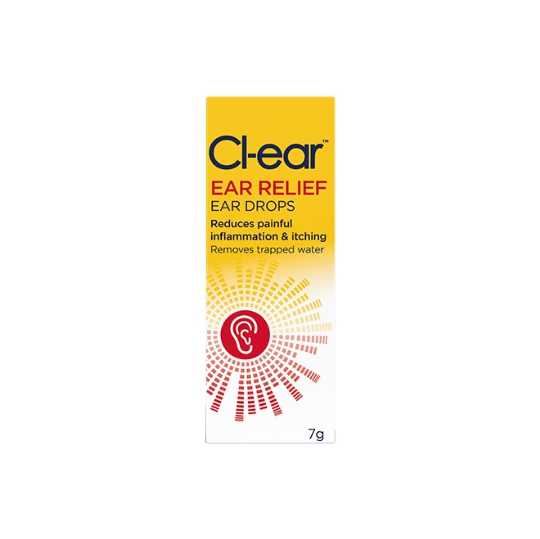 Cl-ear Ear Relief Drops packaging on a white background