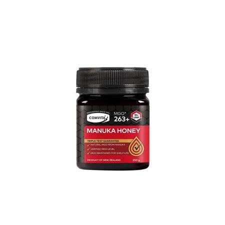 Comvita Manuka Honey MGO 263+ container on a white background
