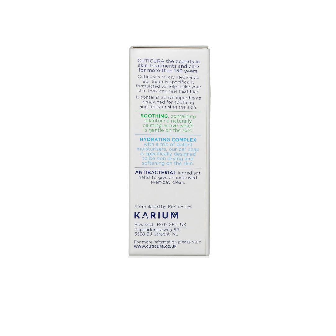 Cuticura Mildly Medicated Bar Soap 100g on a white background