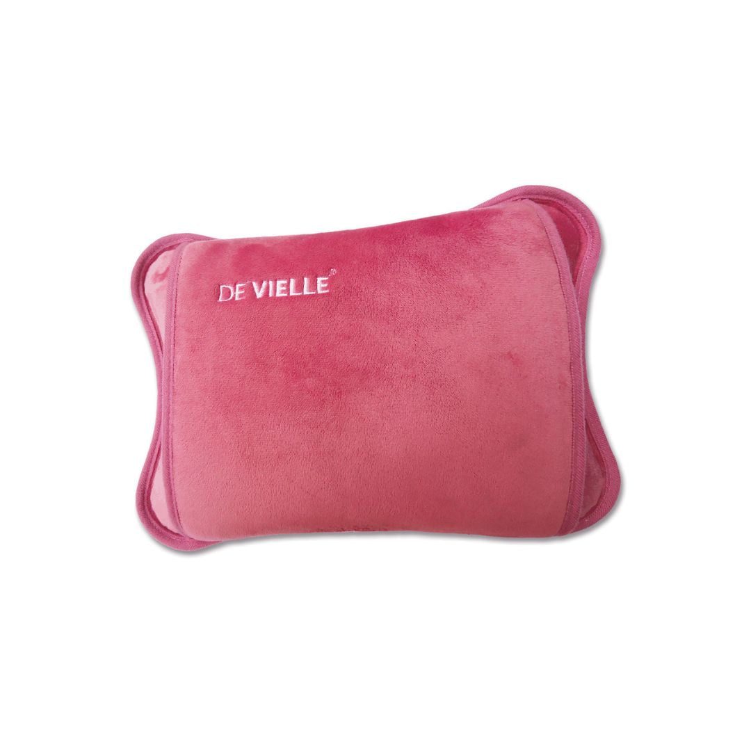 De Vielle Rechargeable Rose Pink Hot Water Bottle on a white background