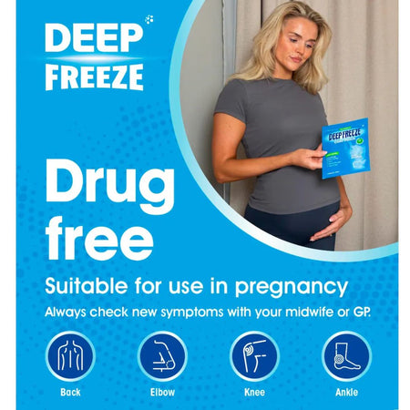 Deep Freeze Cold Patch 'Drug free' benefits graphic