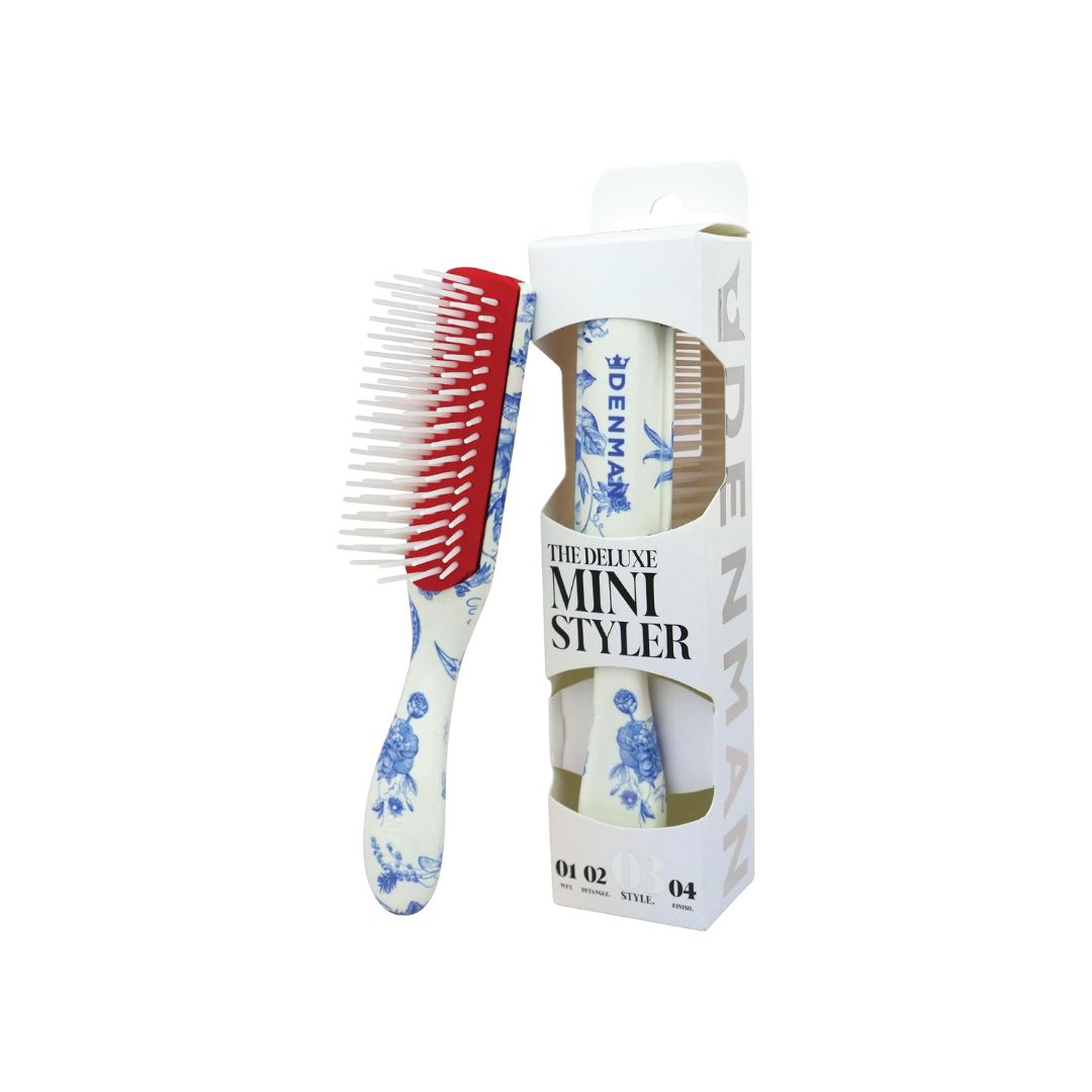 Denman Deluxe Mini Curl Definer & Styler D14 Blue Belle on a white background