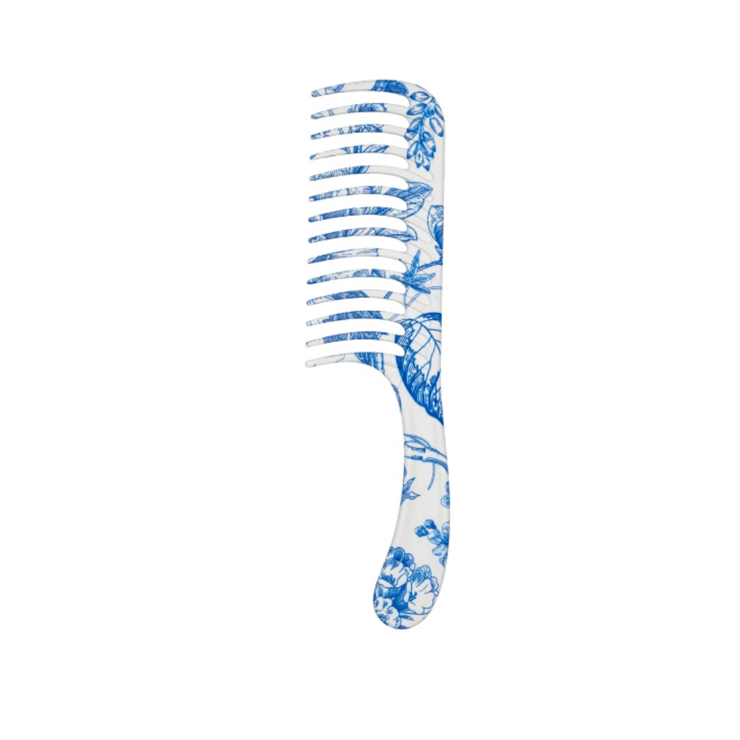 Denman D28 Deluxe Wide Tooth Detangler Comb Blue Belle on a white background