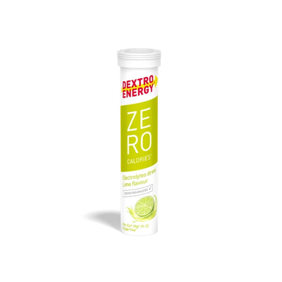 Dextro Energy Zero Calories Lime Electrolyte container on a white background