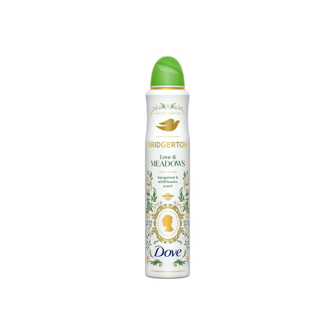 Dove Bridgerton Limited Edition body spray on a white background