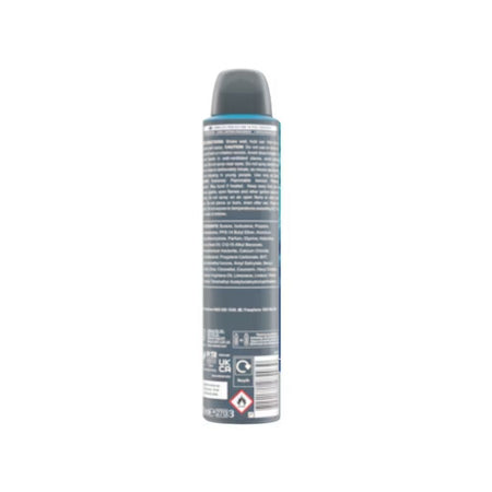 Dove Men+Care Clean Comfort 72H Anti-Perspirant Aerosol 200ml (rear angle) on a white background