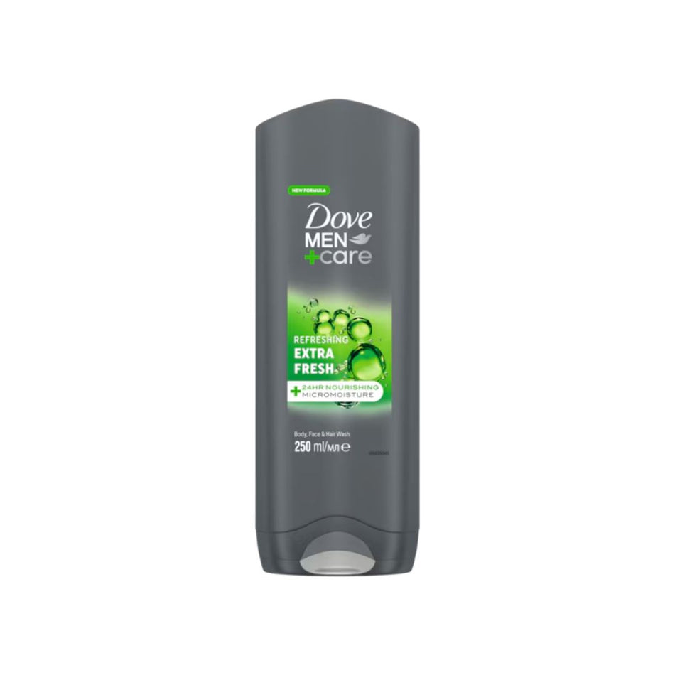 Dove Men+Care Extra Fresh 3-in-1 Body Wash 250ml on a white background