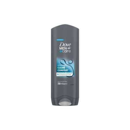 Dove men + care clean comfort body wash 250ml on a white background