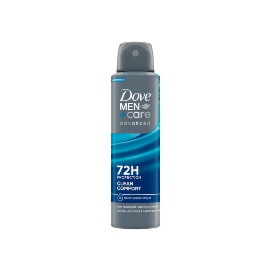 dove men + Care clean comfort anti-perspirant on a white background